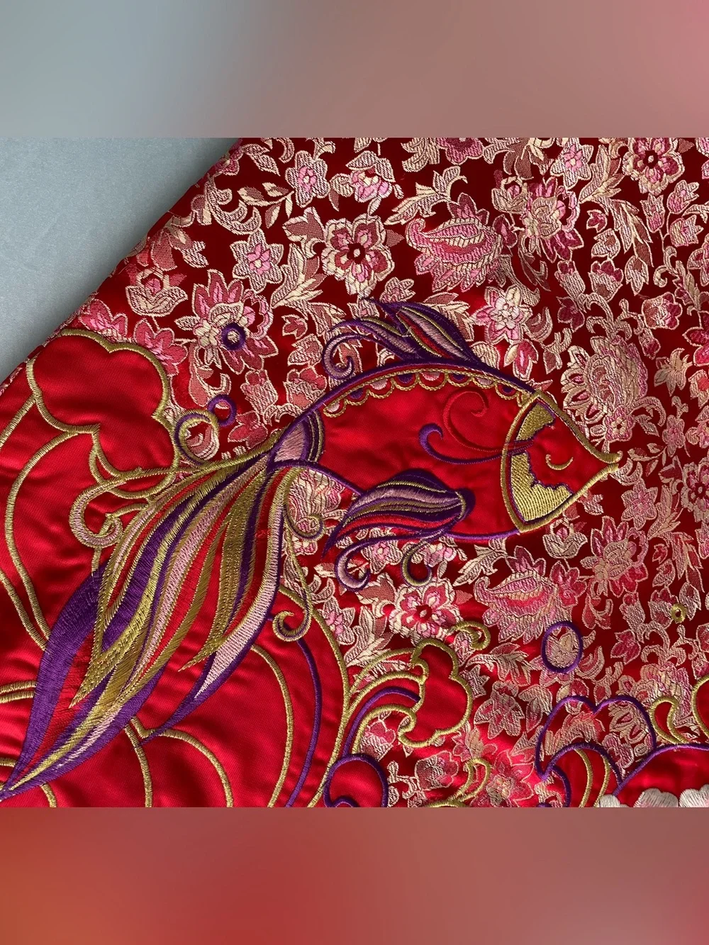 Traditional Red Floral Embroidered Girls' Qipao Dress